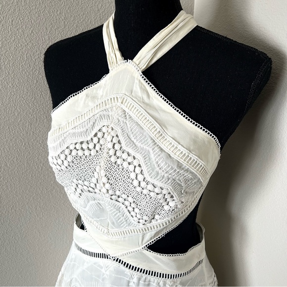 RARE EXC • Free People Charlie Open Back Tie Embroidered Maxi Dress • - Picture 3 of 12